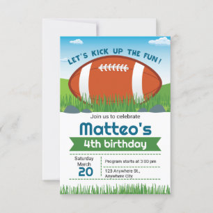 Sports Football Birthday Invitation