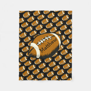 Sports Football Black and Brown Fleece Blanket