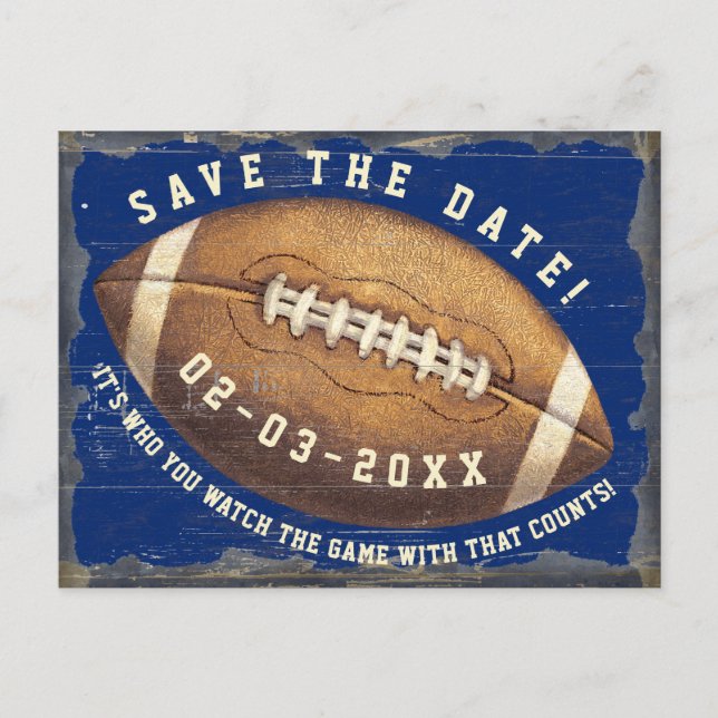 Sports Football Game Night Save Date Invitation Postcard (Front)