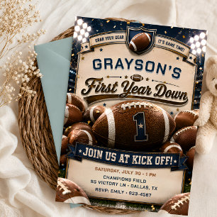 Sports Football Party Invite Rookie Season Theme