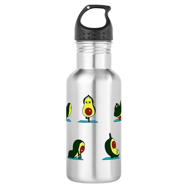 Sports funny water bottle. Avocado Yoga 532 Ml Water Bottle (Front)