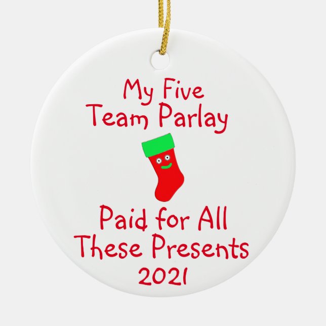 Sports Gambling Ceramic Ornament (Front)