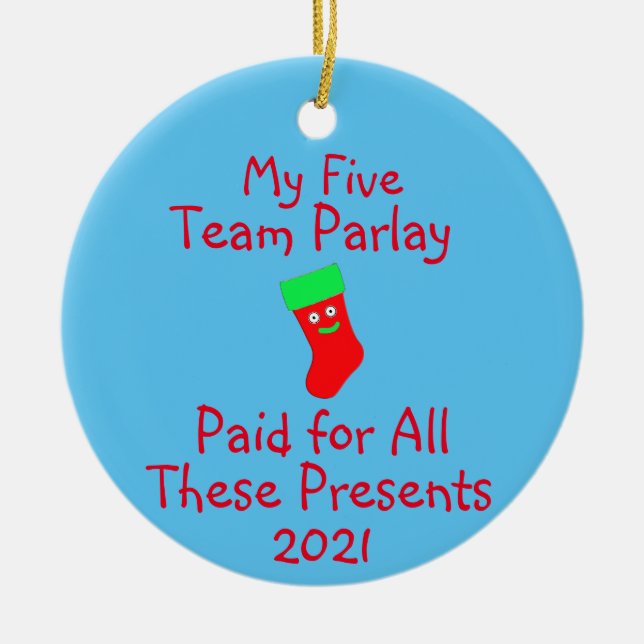 Sports Gambling Ceramic Ornament (Front)