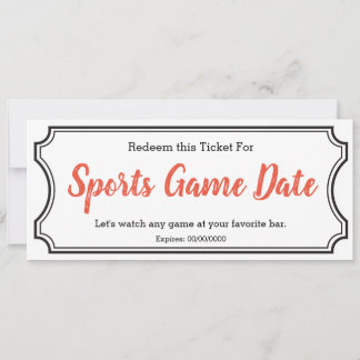 Sports game Date IOU Ticket
