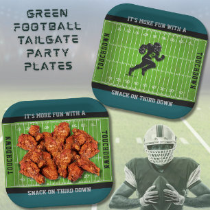 Sports Game Day Tailgate Football Field Paper Plate