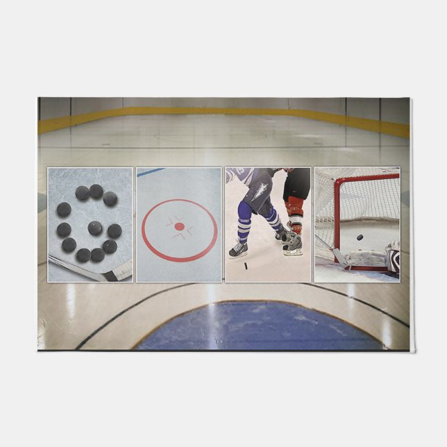 Sports Game Decor, Hockey Playground  Doormat (Front)