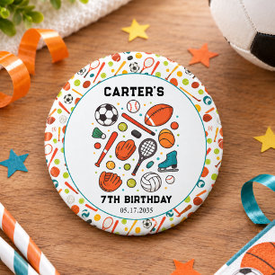 Sports Game Time All-Star Birthday Kids Sport 3 Cm Round Badge