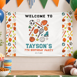 Sports Game Time All-Star Birthday Kids Sport Banner