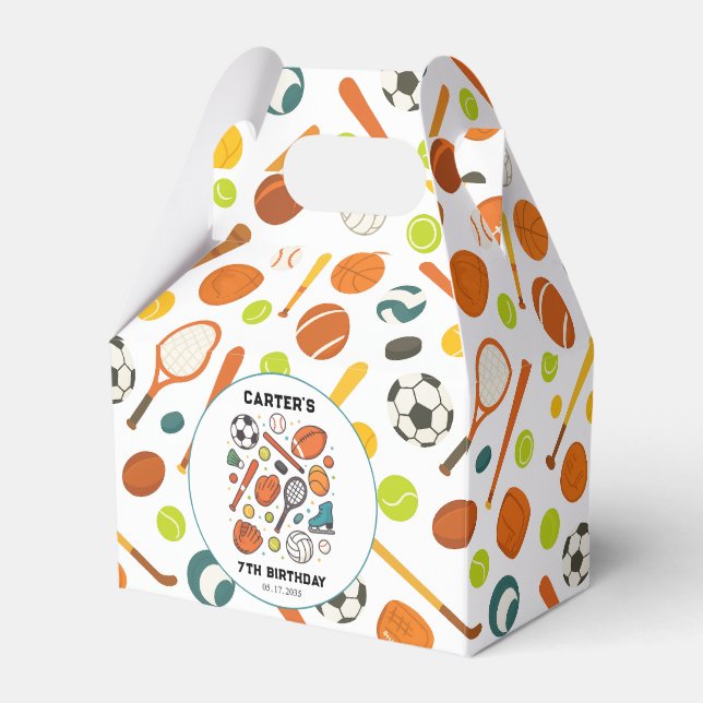 Sports Game Time All-Star Birthday | Kids Sport Favour Box (Front Side)