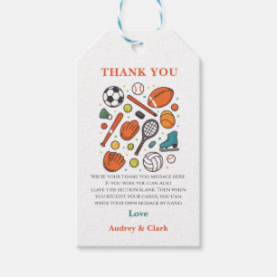 Sports Game Time All-Star Birthday Kids Sport Gift Tags