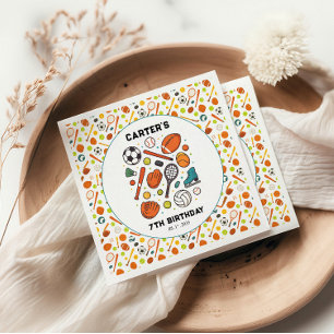 Sports Game Time All-Star Birthday   Kids Sport Napkin