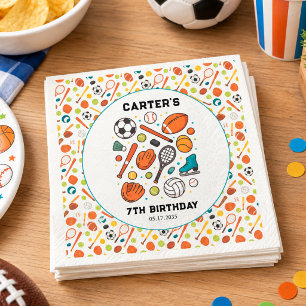 Sports Game Time All-Star Birthday Kids Sport Napkin