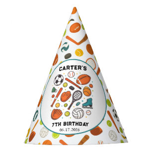 Sports Game Time All-Star Birthday Kids Sport Party Hat