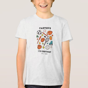 Sports Game Time All-Star Birthday   Kids Sport Tri-Blend Shirt