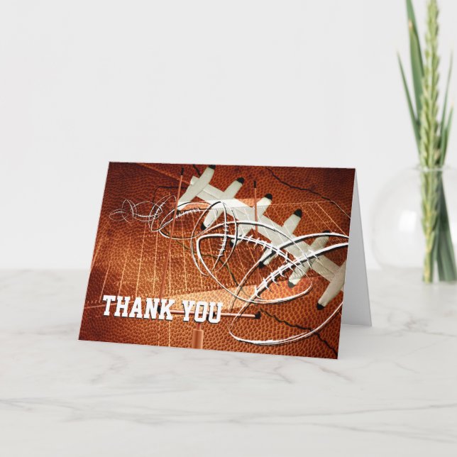 sports gear football grunge graphics thank you card (Front)