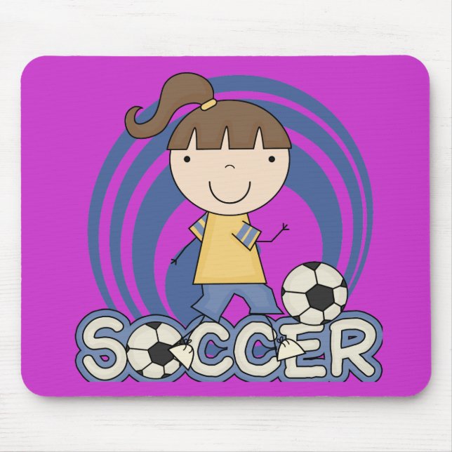 Sports Girl - Soccer T-shirts and Gifts Mouse Mat (Front)