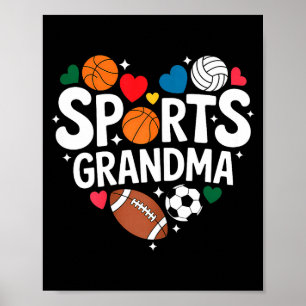 Sports Grandma Atheletic Grandkids Grandmother Poster