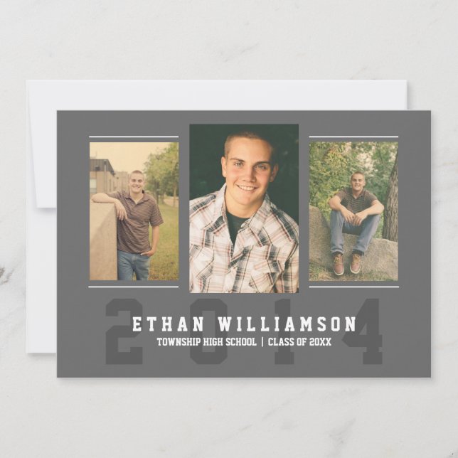 Sports Guy Photo Graduation Party Invitation (Front)