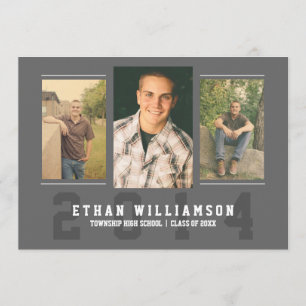Sports Guy Photo Graduation Party Invitation