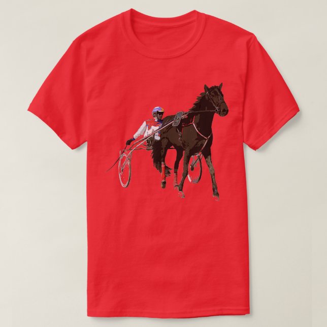 Sports Horse Race Harness Racing T-shirt T-Shirt (Design Front)