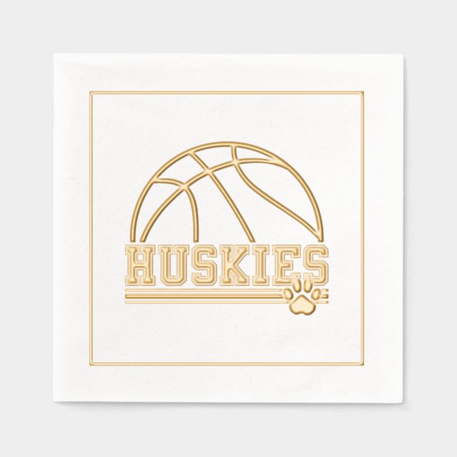 Sports Huskies  Foil Napkins (Front)