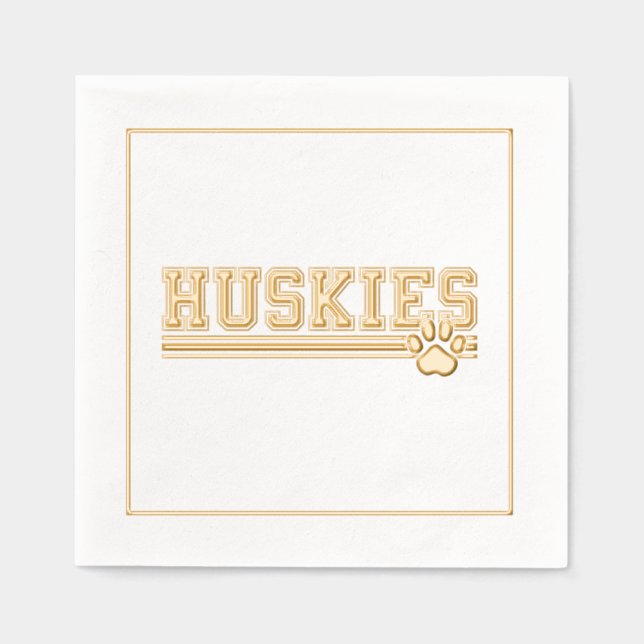 Sports Huskies  Foil Napkins (Front)