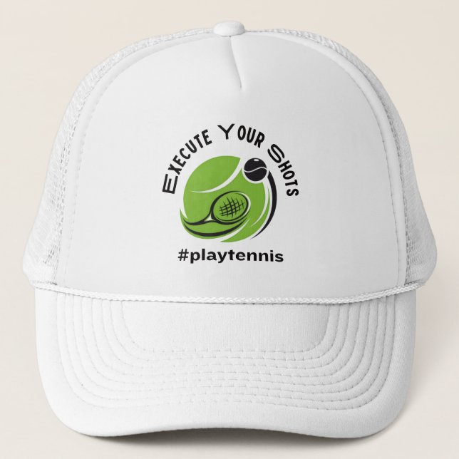 Sports Infusion "EXECUTE YOUR SHOTS" Tennis Trucker Hat (Front)