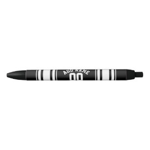 Sports Jersey Black and White Stripes Name Number Ink Pen