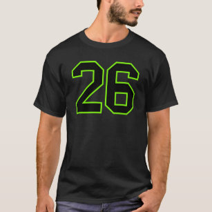 Sports Jersey Black Neon Green Lucky Number #26 T-Shirt