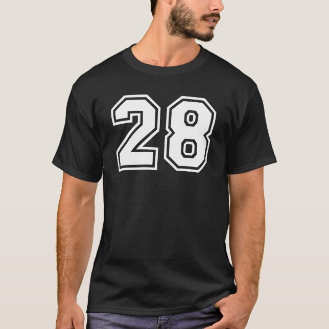 Sports Jersey Favourite Lucky Number #28 T-Shirt (Front)