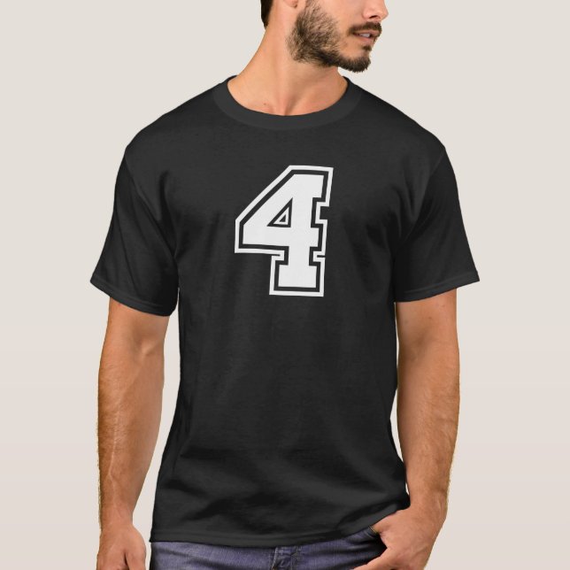 Sports Jersey Favourite Lucky Number #4 T-Shirt (Front)