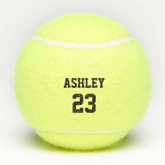 Sports Jersey Name and Number Personalised Tennis Balls (Back)
