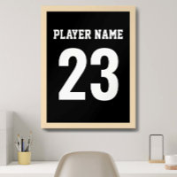 Sports Jersey Name Number Monogram Black