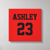 Sports Jersey Number and Name Red Personalised