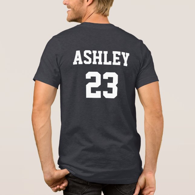 Sports Jersey Number and Name Red Personalised Tri-Blend Shirt (Back)