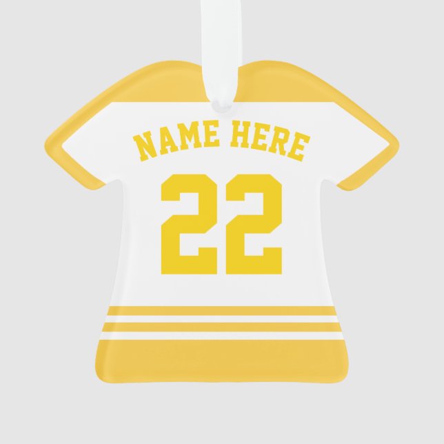 Sports Jersey Shirt Name Number Ornament Template (Back)