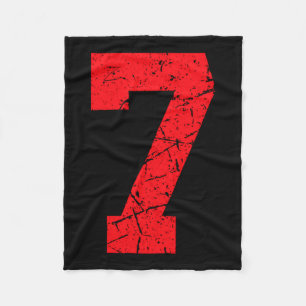 Sports Jersey Vintage Red Lucky Number 7 T Shirt_1 Fleece Blanket