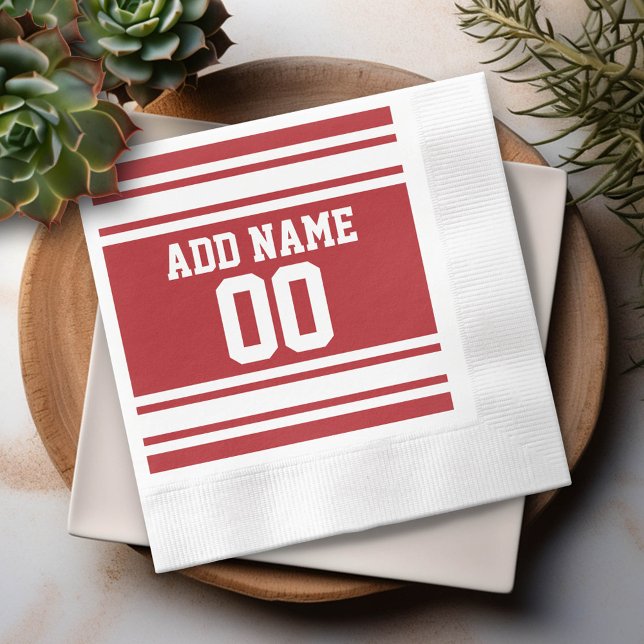 Sports Jersey with Your Name and Number Napkin (Custom Party Napkins)