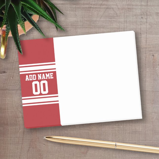 Sports Jersey with Your Name and Number Post-it Notes (Personalized Post-It Note - Football Theme)