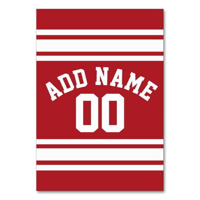 Sports Jersey with Your Name and Number Table Number (Front)