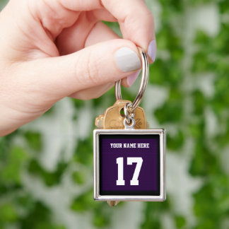 Sports Keychain Football Keychain Purple