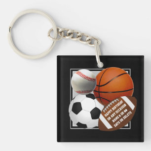Sports Keychains. Football, Basketball, Baseball,  Key Ring