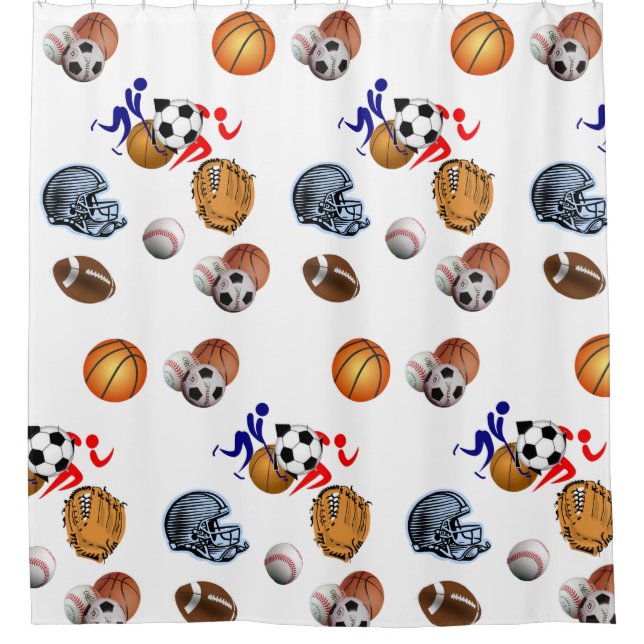 Sports kids shower curtains (Front)
