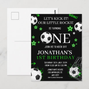 Sports Kids Soccer 1st Birthday Party Postcard