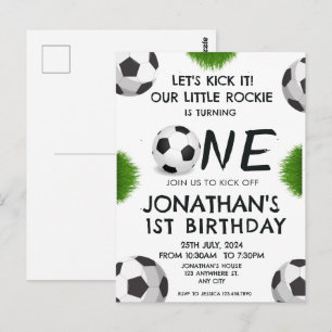 Sports Kids Soccer 1st birthday Party Postcard