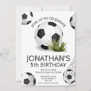 Sports Kids Soccer Birthday Party Invitation