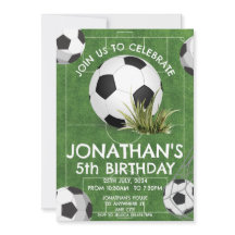 Sports Kids Soccer Birthday Party Invitation
