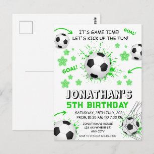 Sports Kids Soccer Birthday Party Postcard