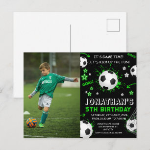 Sports Kids Soccer Birthday Party Postcard