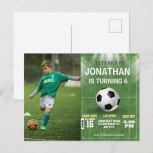 Sports Kids Soccer Football Photo Birthday  Postcard